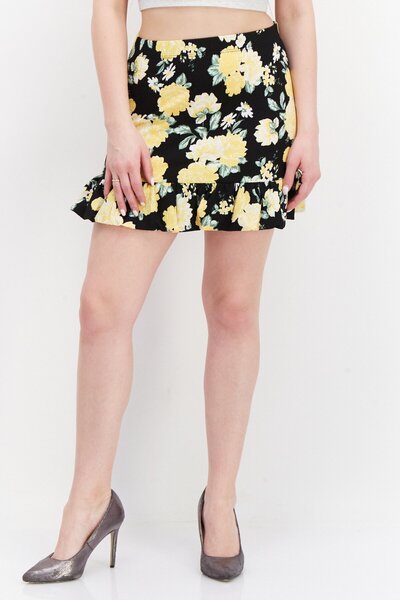 Miss Selfridge Women Petite Floral Print Mini Skirt, Multicolor