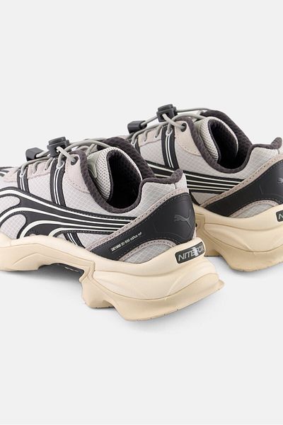 Puma Kids Girl Nitefox Lace Up Running Shoes, Grey
