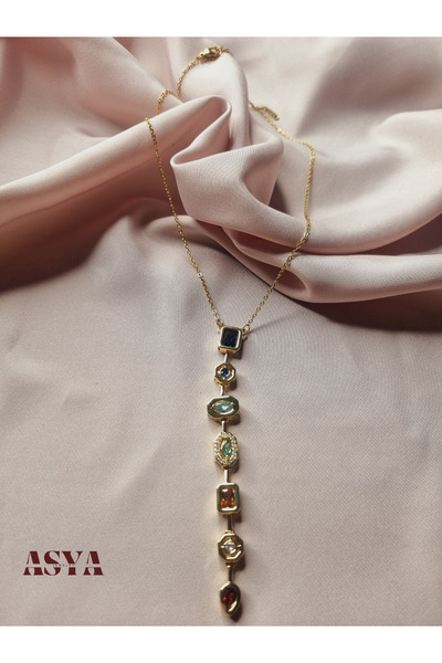 Asya Yedi Ruh Melis Goral Y Gold Çelik Dekolte Kolye