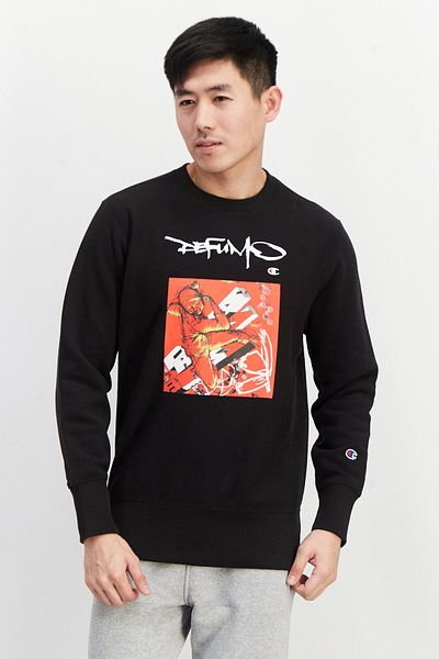 Champion Men Sportswear Fit Long Sleeve Outdoor Sweatshirts, Black Combo