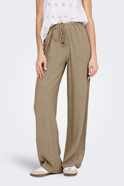 ONLY Onlsolvi Regular Fit Κανονική μέση Φαρδύ λινό παντελόνι ΠΑΝΤΕΛΟΝΙ 15338692