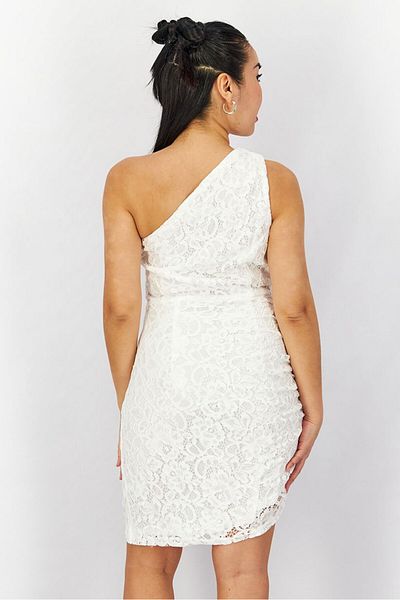 Sam Edelman Women Textured One Sleeve Bodycon Dress, White