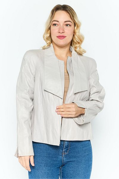 Emporio Armani Women Plain Motorcycle Jacket, Grey