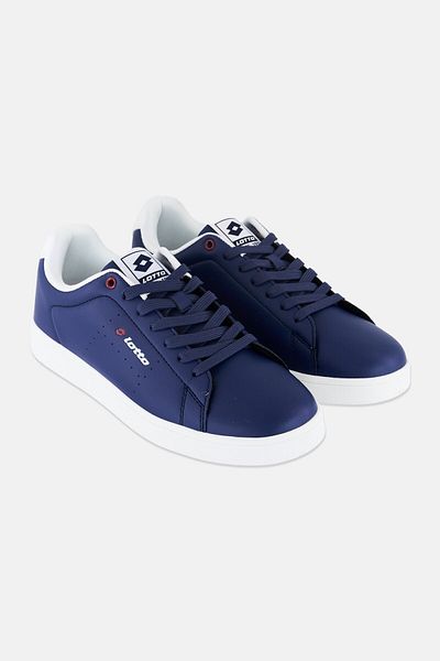 Lotto Men Brand Logo Lace Up Casual Shoes, Navy/white