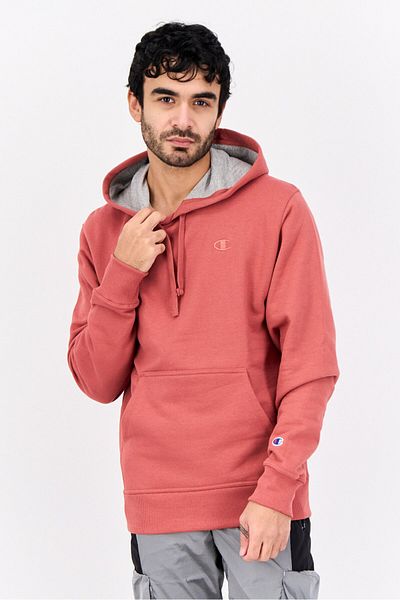 Champion Men Sportswear Fit Long Sleeves Outdoor Hooded Sweatshirt, Rust Red