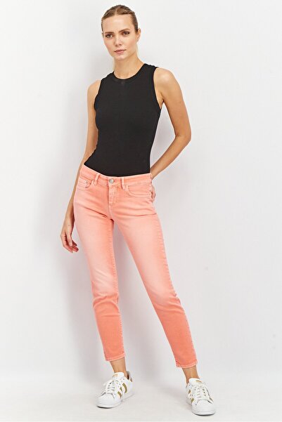 Closed Women Skinny Fit Stretchable Denim Jeans, Coral