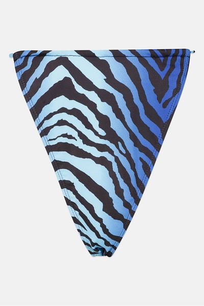 BOOHOO Women Allover Printed Bikini Bottom, Blue