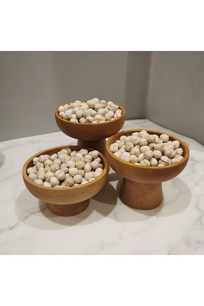ayrawood 9 cm Cork Wooden Presentation Set of 3 Fruit Presentation Breakfast Presentation Natural Products