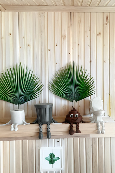 Second Life Eğlenceli Banyo Figür Seti 4 lü Dekoratif Masa Üstü Aksesuar