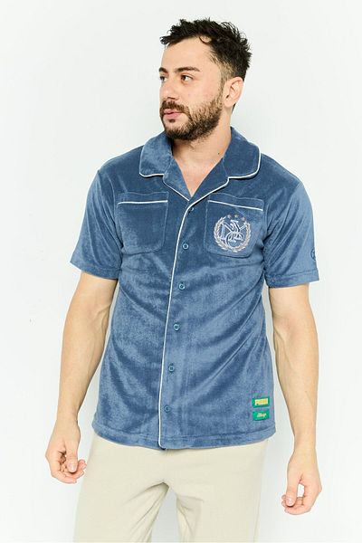 Puma Men Sportswear Fit Outdoor Short Sleeve Shirt, Slate Blue