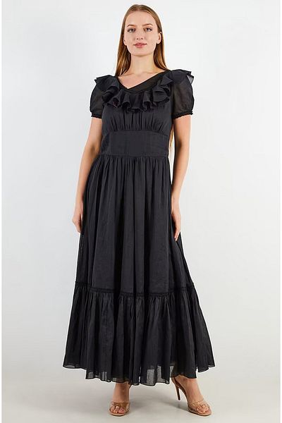 Saint Laurent Women Solid Cocktail Dress, Black