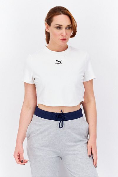 Puma Women Slim Fit Short Sleeves Training T-Shirt, White