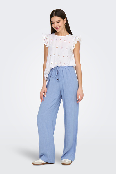 ONLY Onlsolvi Regular Fit Κανονική μέση Φαρδύ λινό παντελόνι ΠΑΝΤΕΛΟΝΙ 15338692