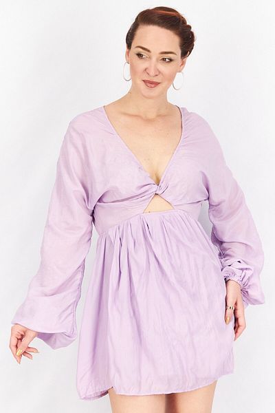 NA-KD Women Twist Mini Dress, Lavender