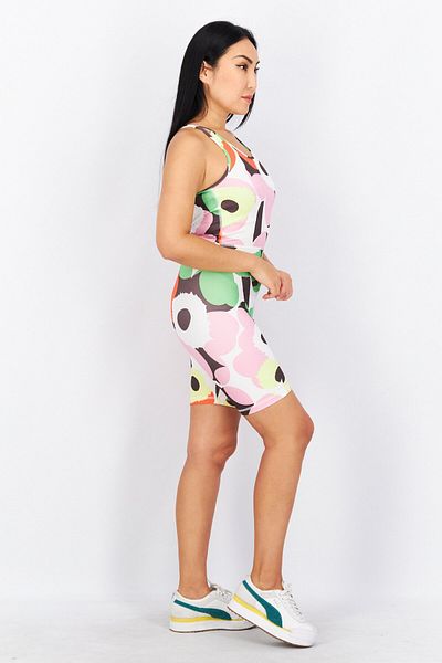 adidas Women Sportswear Fit Sleeveless Playsuit, White Combo