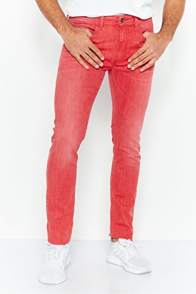 Diesel Men Slim Fit Washed Denim Jean, Red