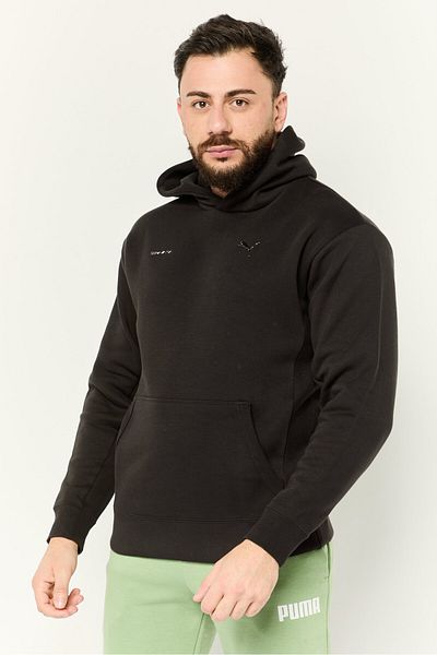 Puma X Sorayama Men Relaxed Fit Long Sleeves Outdoors Hooded Sweatshirts, Black
