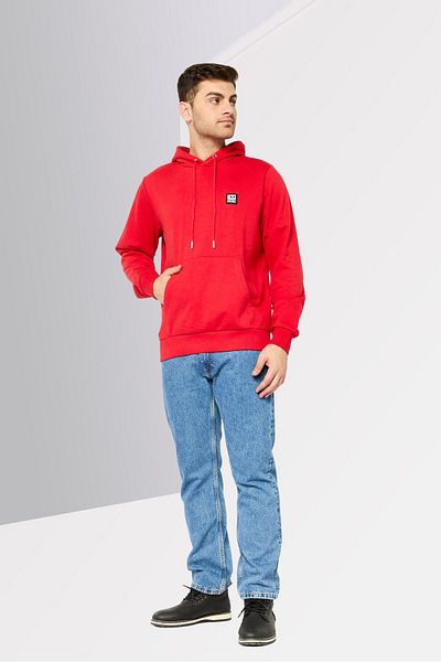 Diesel Men Hooded Brand Logo Long Sleeves Sweatshirt, Red