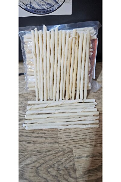 KediEviNet Küçük Irk Ve Yavru Köpekler Için(İNCE) 100grm *13cm Beyaz Sütlü Burgu Çiğneme Çubuk