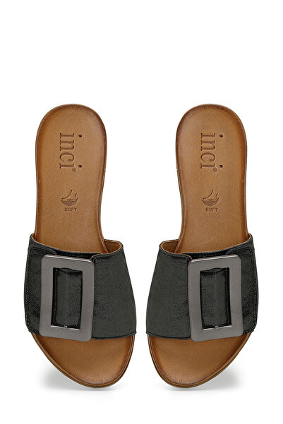 İnci Дамски черни равни чехли Inci Viv 4Fx