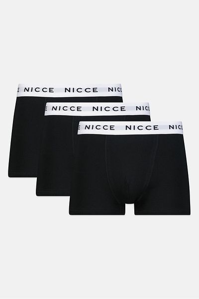 Nicce Men 3Pcs Pack Brand Logo Boxers, Black