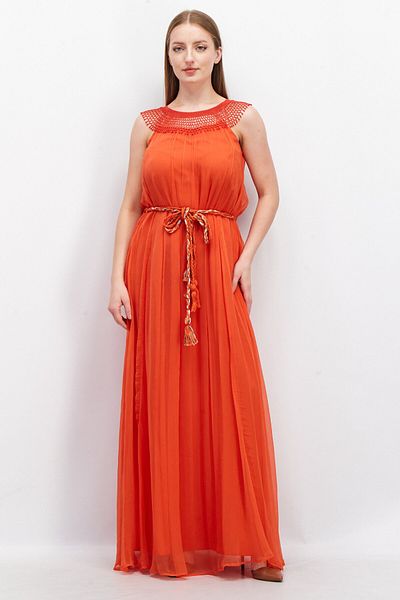 French Connection Women Textured Maxi Dress, Masai Red