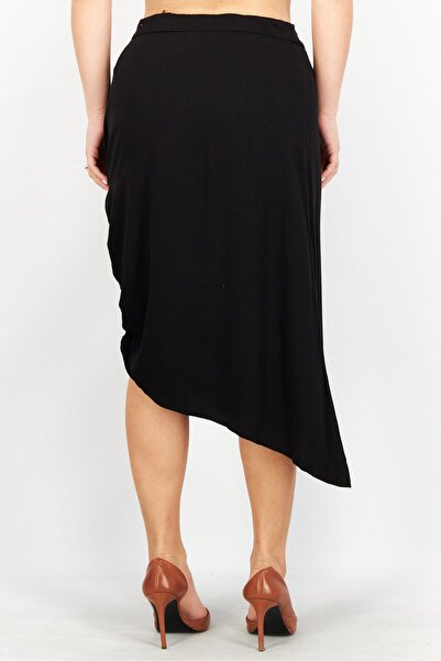 NA-KD Women Solid Midi Skirt, Black