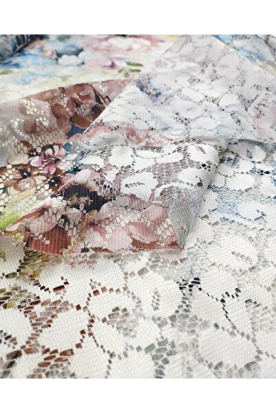 Kumaş Parça الدانتيل الرقيق بنمط الزهرة: 160 سم