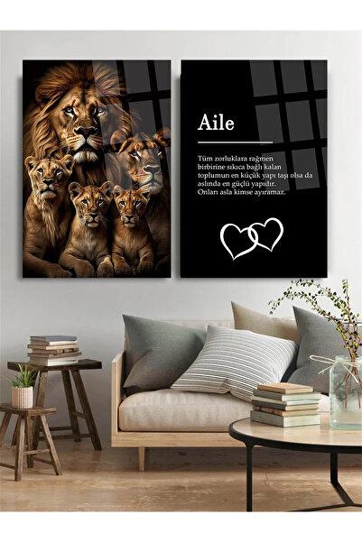 TAULART 2 Lİ ASLAN AİLESİ ANNE ASLAN VE BABA ASLAN AİLE TANIMI SET TABLO TASA...