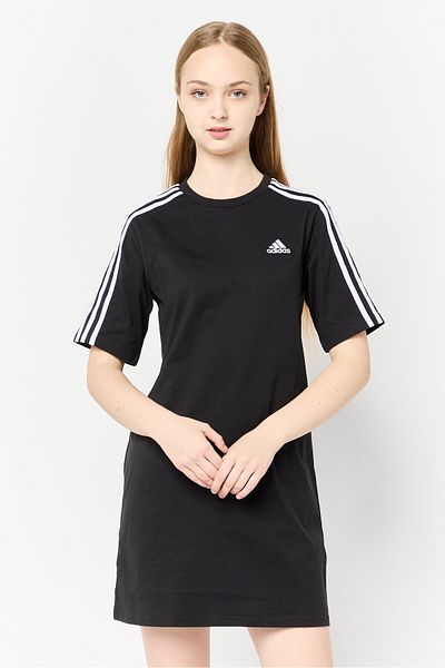 adidas Women Sportswear Fit Short Sleeves Outdoor Shirt Dress, Black