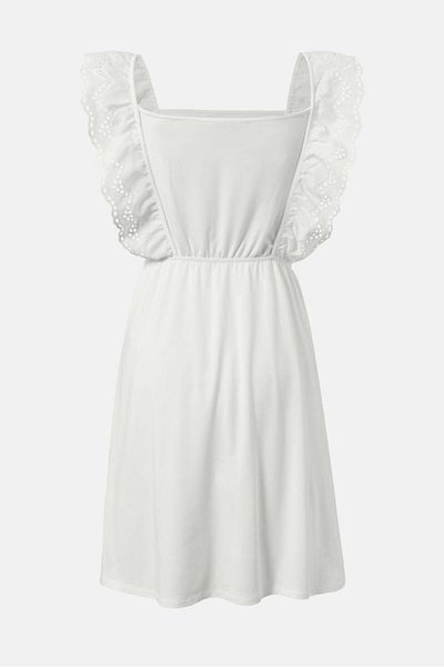Tchibo Women Belted Lace Night Dress,White