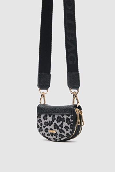 OLLBAG Jefece Gri Leopar Desen Çanta Cüzdan