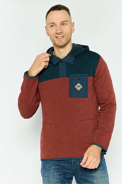 Hurley Men Hooded Long Sleeve Quilted Sweatshirt, Navy