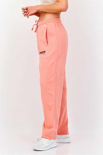 adidas Women Sportswear Fit Drawstring Outdoor Sweatpants, Coral