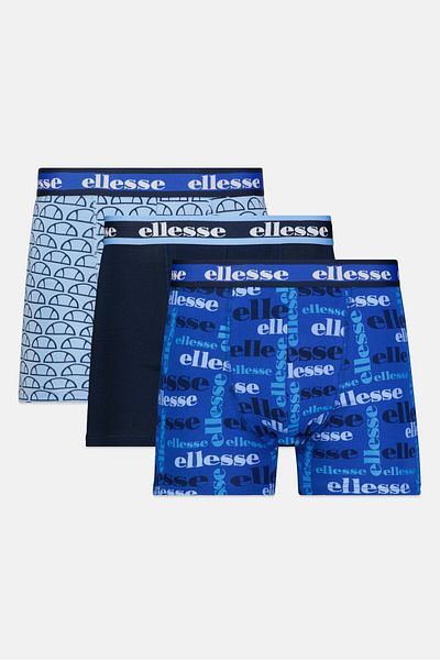 Ellesse سراويل داخلية رجالية بشعار العلامة التجارية، 3 قطع، أزرق