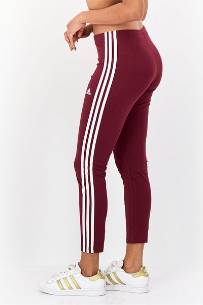 adidas Women Tight Fit Brand Logo Training Leggings, Maroon