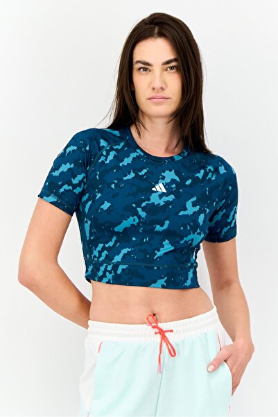 adidas Women Sportswear Fit Short Sleeve Outdoor Top, Teal Green