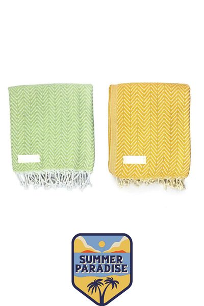 OTELVIO Otelvi̇o Set of 2 Peshtemal Beach Towels, 100% Cotton, XXL 100X180Cm