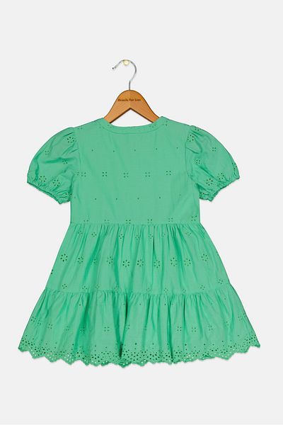GAP Toddlers Girl Embroidered Pull Over Dress, Light Green
