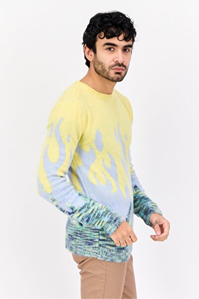 Asos Design Men Knitted Space Dye Long Sleeve Sweater, Multicolor