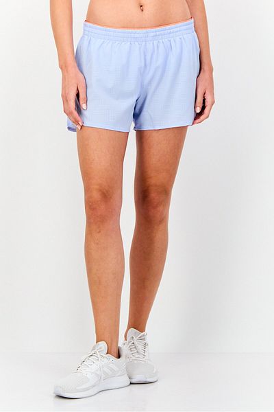 adidas Women Slim Fit Drawstring 4 Inseam Training Shorts, Light Blue