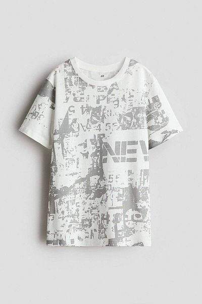 H&M تي شيرت قطني مطبوع