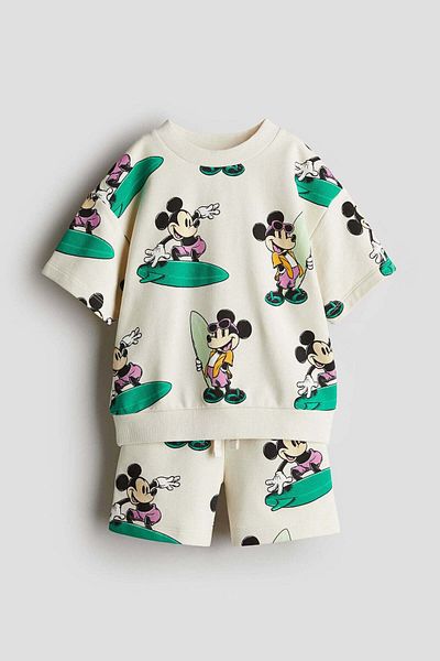 H&M 2-piece Printed Sweatshirt Set
