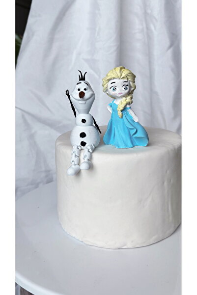 puffy party Elsa ve Olaf pasta süsü