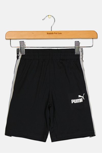 Puma شورت تدريب بشعار العلامة التجارية للأولاد من Sportswear، أسود
