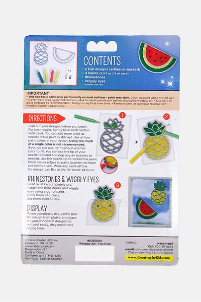 Creativity for Kids Window Art-fun Fruit, Yellow/red