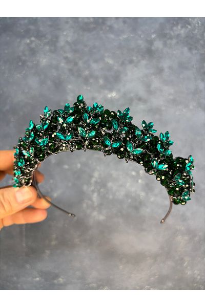 Hayalperest boncuk Umay Bead Embroidered Bridal Henna Crown