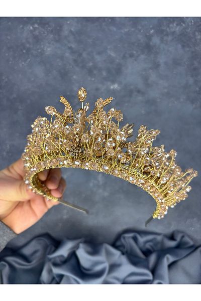 Hayalperest boncuk Livan Beaded Bridal Henna Crown Hair Accessory