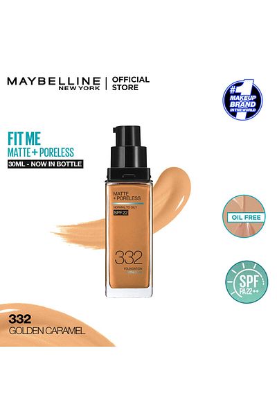 LEADING LINES Maybelline Fit Me Matte + Poreless Foundation SPF 22 - No. 332