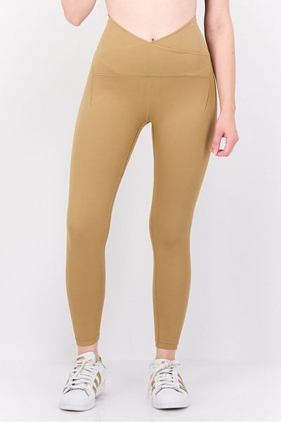 adidas Women Tight Fit High Rise Yoga Leggings, Dark Tan
